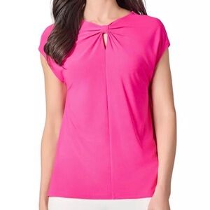Hot pink Women's Scrunch Neck Knit Top